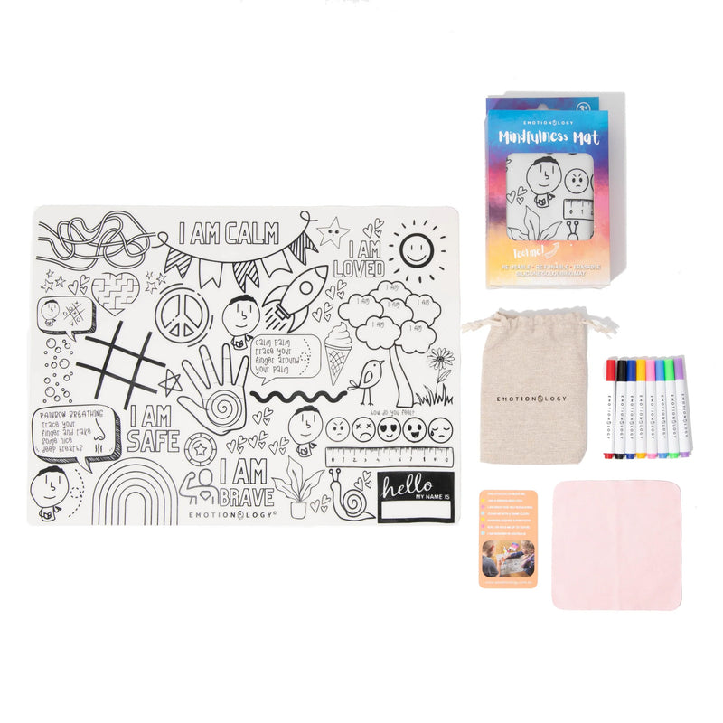 Emotionology Mindfulness Silicone Mat & Markers Art and craft Gift Idea for kids 3yrs+