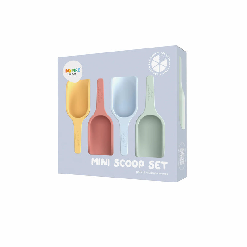 Inspire My Play Pastel Silicone Mini Scoops 4pcs Motor Skills Developmental Toys 10m+