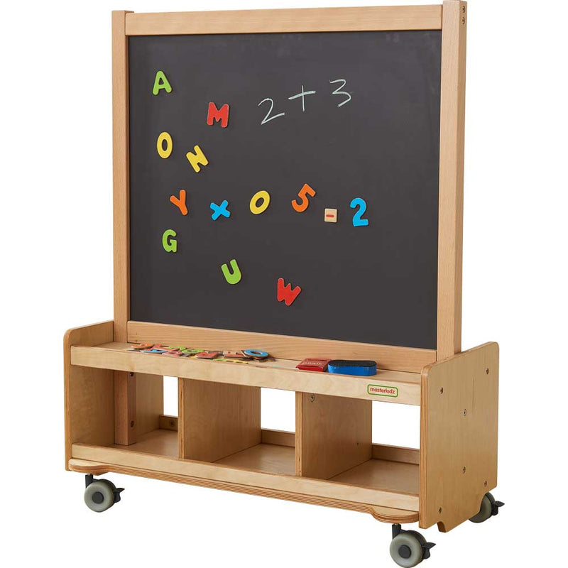Masterkidz Mobile Double-Sided Art Easel with Whiteboard & Magnetic Chalkboard Art and Craft for Kids School range (Furniture Shipping)