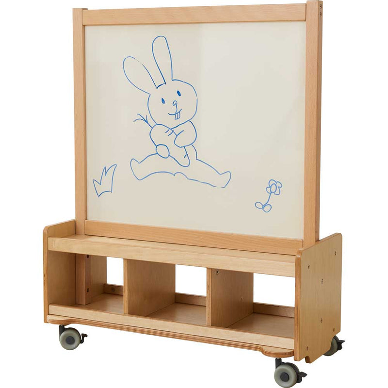 Masterkidz Mobile Double-Sided Art Easel with Whiteboard & Magnetic Chalkboard Art and Craft for Kids School range (Furniture Shipping)