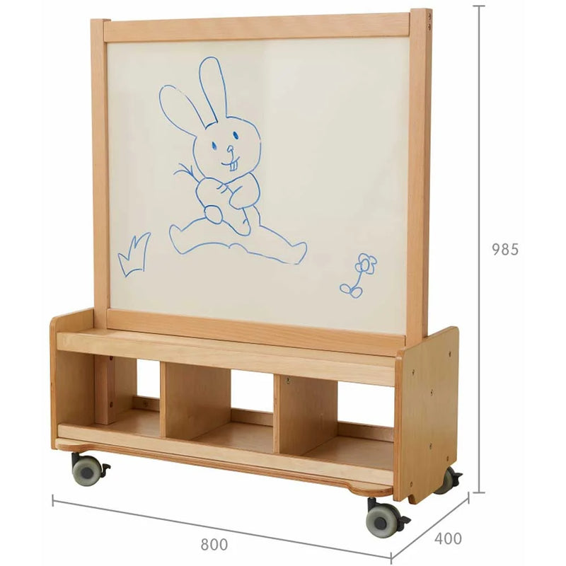 Masterkidz Mobile Double-Sided Art Easel with Whiteboard & Magnetic Chalkboard Art and Craft for Kids School range (Furniture Shipping)