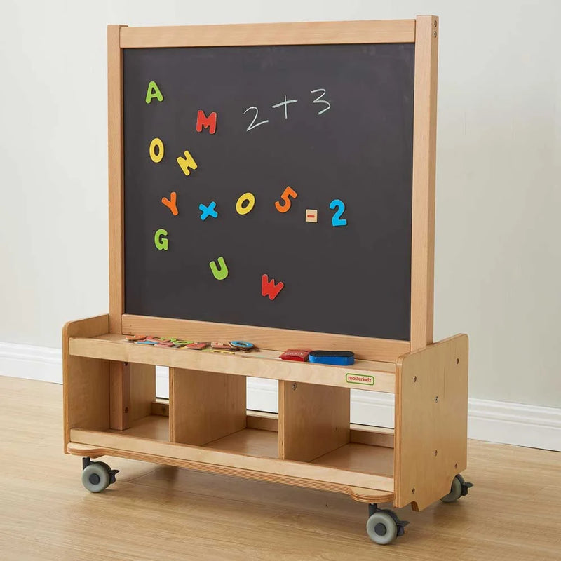 Masterkidz Mobile Double-Sided Art Easel with Whiteboard & Magnetic Chalkboard Art and Craft for Kids School range (Furniture Shipping)
