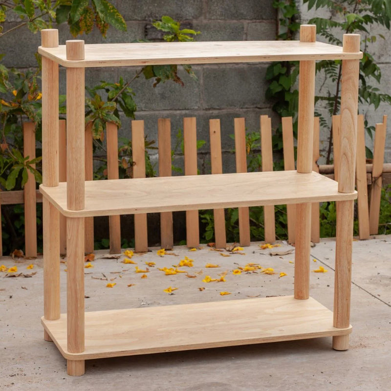 QToys Montessori 3 Tier Shelf 90cm (L) x 40cm (W) s 75.5cm (H) Kids Storage Furniture (Furniture Shipping)