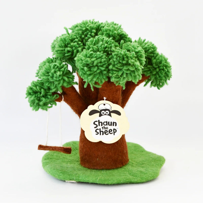 Tara Treasures New Felt Shaun the Sheep Mossy Bottom Tree with Swing Pretend and Imaginative Play 3yrs+