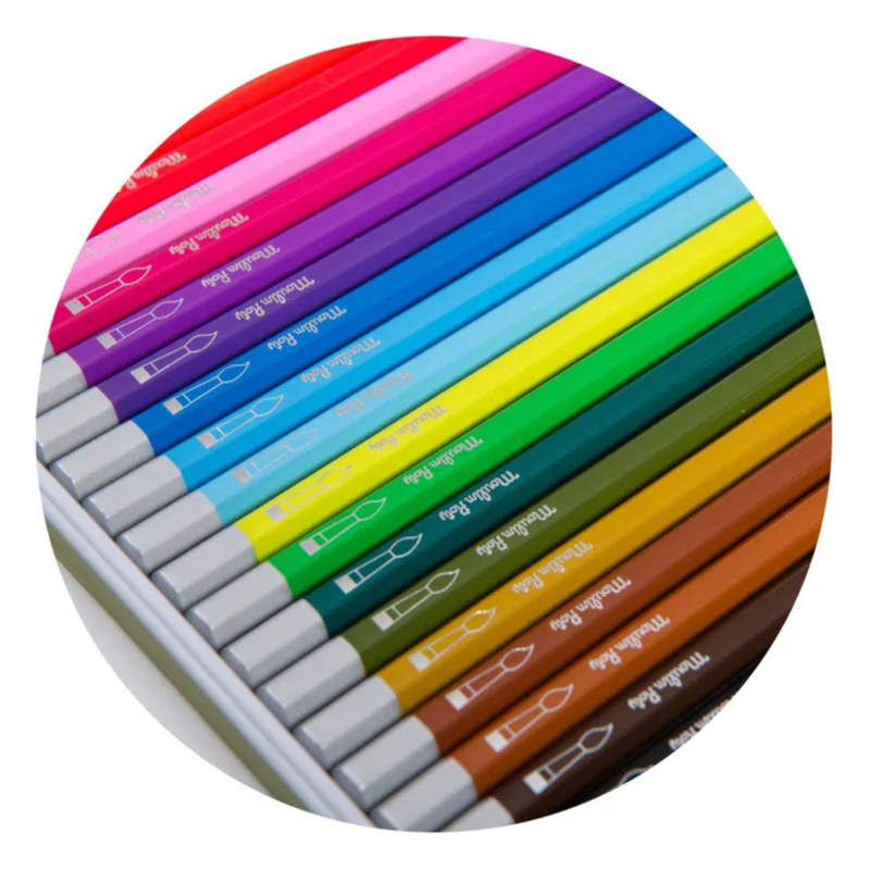 Moulin Roty Coloured Watercolour Pencils 24pcs with Metal Tin Stationary Art and Craft for Kids 3yrs+