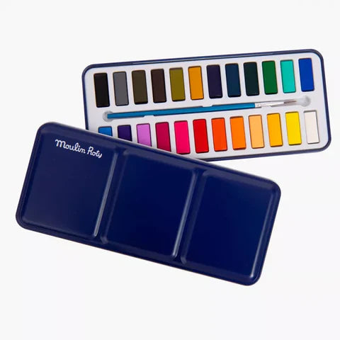 Moulin Roty Watercolour Paint Set 24pcs Stationary Art and craft for kids 3yr+
