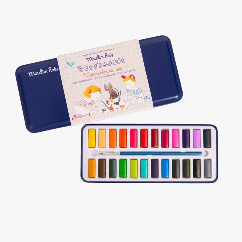 Moulin Roty Watercolour Paint Set 24pcs Stationary Art and craft for kids 3yr+