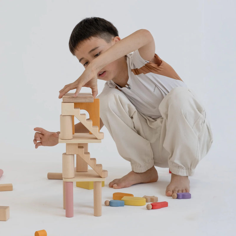 Multi Floor Wooden Building Block Set 43pcs by Avdar Toys Wooden Toys Building Blocks STEM Toys Gifting Idea for 3yrs+