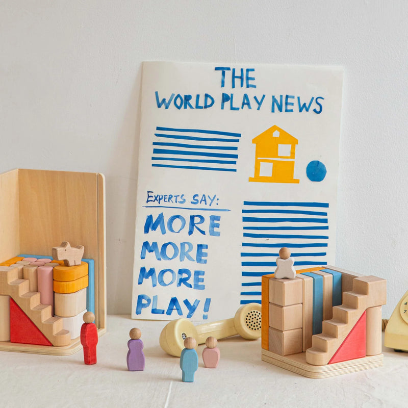Multi Floor Wooden Building Block Set 43pcs by Avdar Toys Wooden Toys Building Blocks STEM Toys Gifting Idea for 3yrs+