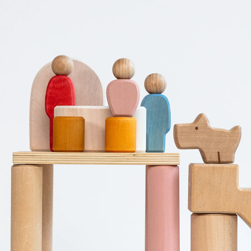 Multi Floor Wooden Building Block Set 43pcs by Avdar Toys Wooden Toys Building Blocks STEM Toys Gifting Idea for 3yrs+