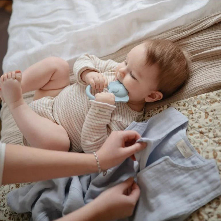Mushie Elephant Teething Ring Silicone Baby Teether Baby Toys Baby Gifts 3m+