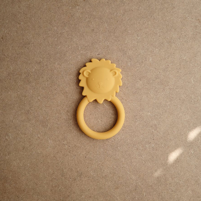 Mushie Lion Teething Ring Silicone Baby Teether Baby Toys Baby Gifts 3m+