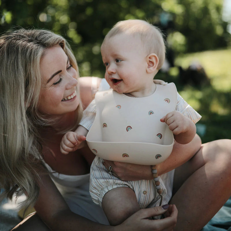 Mushie Silicone Baby Bib Rainbow Baby Gift 0m+