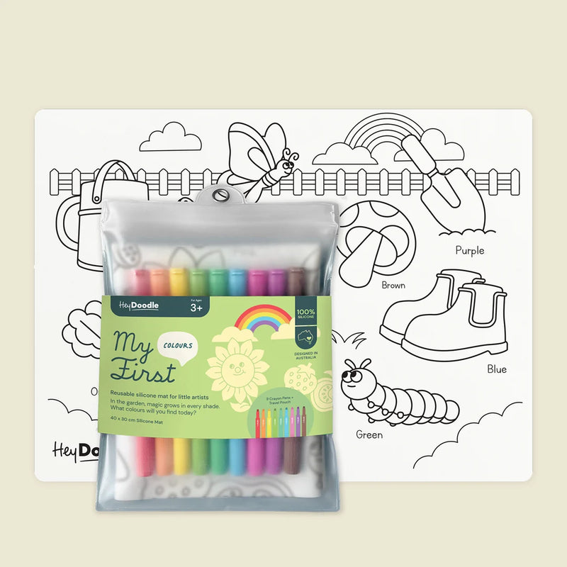Hey Doodle My First Colours Colouring & Doodle Mat Travel Toys Art and Craft for Kids 3yrs+