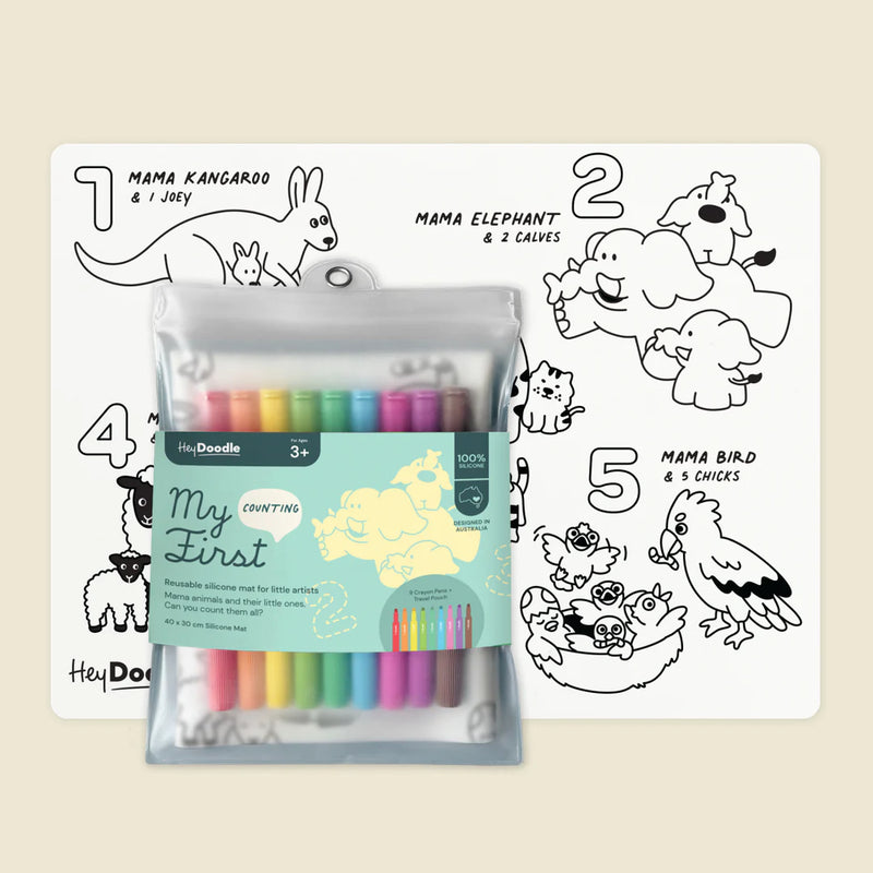 Hey Doodle My First Counting Colouring & Doodle Mat Travel Toys Art and Craft for Kids 3yrs+