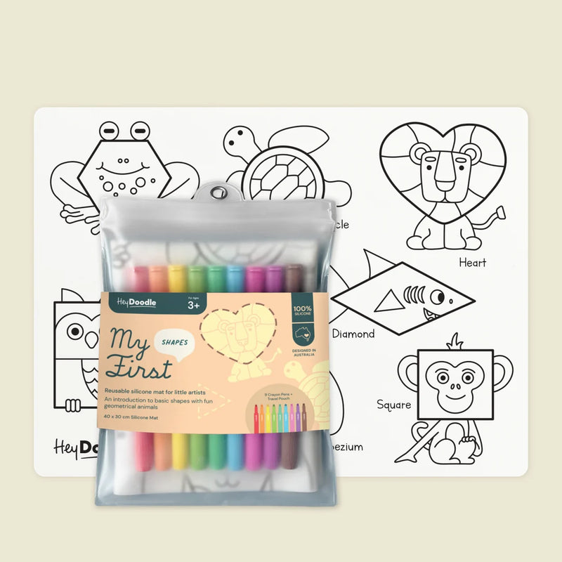 Hey Doodle My First Shapes Colouring & Doodle Mat Travel Toys Art and Craft for Kids 3yrs+