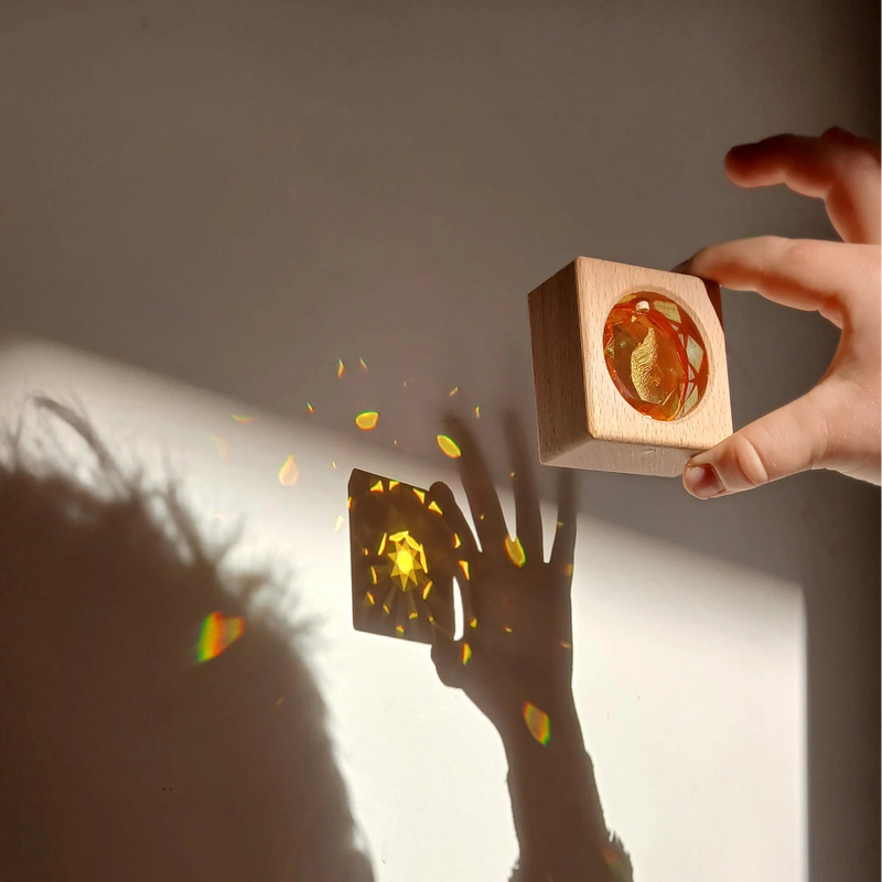 My Little Creator Gem Blocks and Lucite 35 pcs Set Luminous Building Blocks Wooden Toys Gift Idea for 18m+