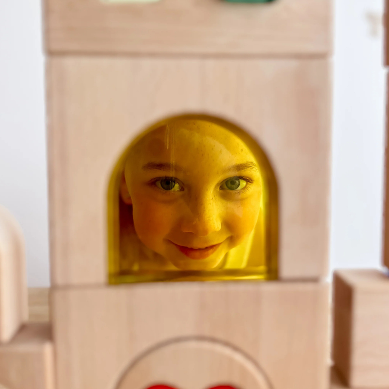 My Little Creator Rainbow Lucite Kingdom Set 34pcs Building Blocks Wooden Toys Gift Idea for 18m+