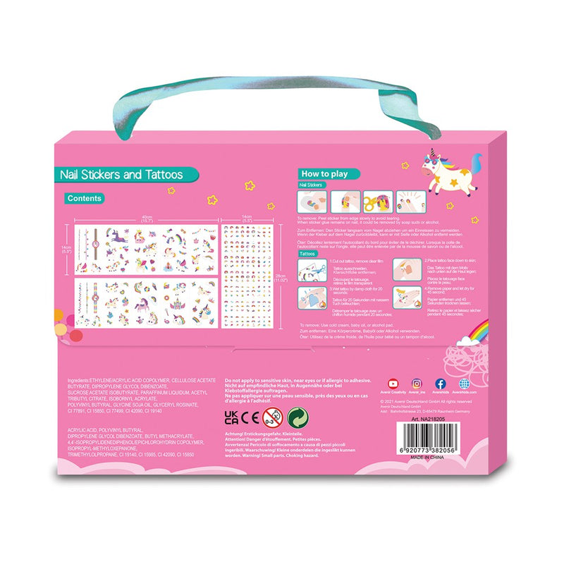 Avenir Unicorn Nail Sticker and Tattoos Makeup Best Seller Unicorn Toys Art and craft for kids Fairy Unicorn and Castle Theme 3yrs+