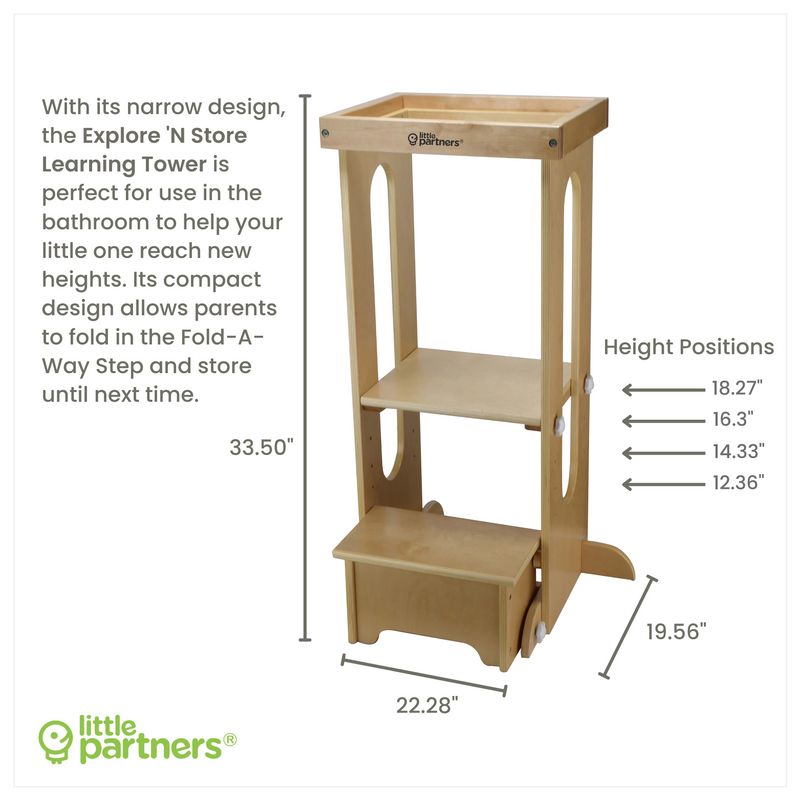 Little Partners Explore 'N Store Learning Tower 55.4(L) x 50(W) x 85(H) cm Kids Furniture (Furniture Shipping)