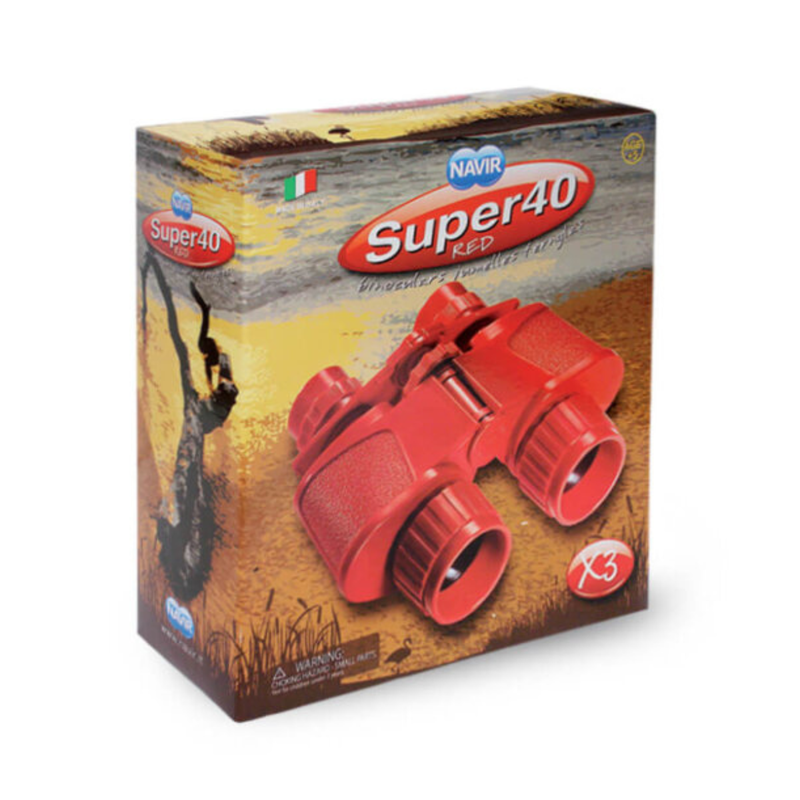 Navir Super 40 Red Binoculars Outdoor Travel Toys Early Science STEM Toys 5yrs+