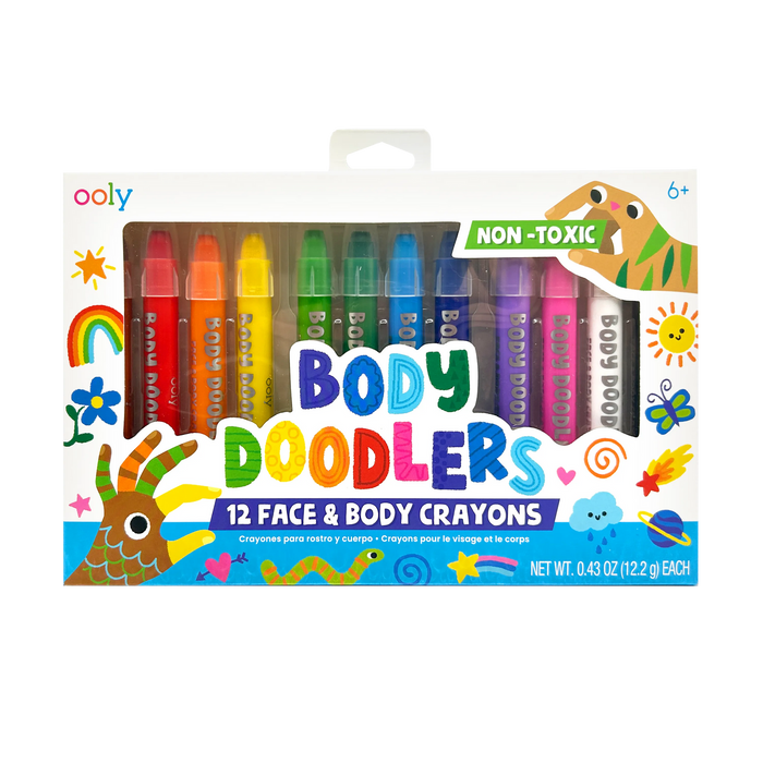 Ooly Body Doodlers Set of 12 Face & Body Crayons Art and craft for kids 6yrs+