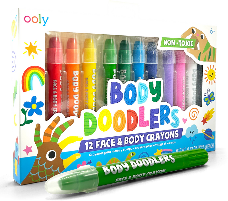 Ooly Body Doodlers Set of 12 Face & Body Crayons Stationary Art and craft for kids 6yrs+