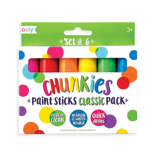 Ooly Chunkies Paint Sticks Set of 6 Rainbow Stationary Art and Craft for kids 3yrs+