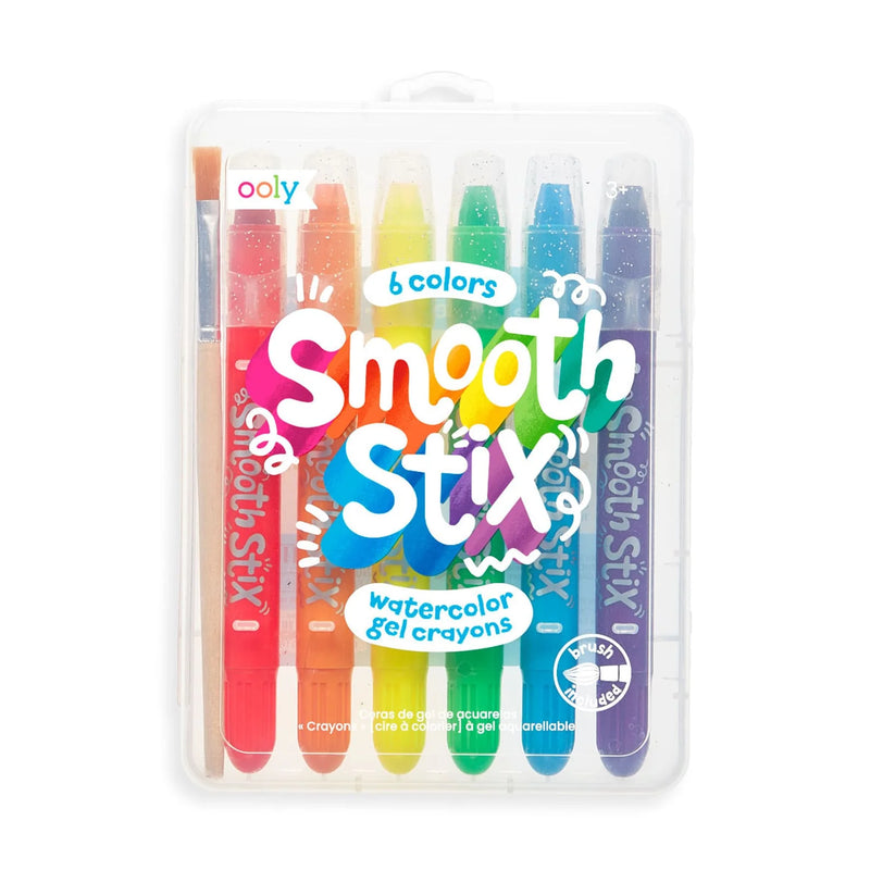 Ooly Smooth Stix Watercolour Gel Crayons 6 Colours Stationary Art and craft for kids 3yrs+