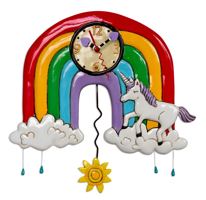 Rainbows & Unicorns Pendulum Novelty Clock by Michelle Allen Designs Unicorn Toys Room Decors