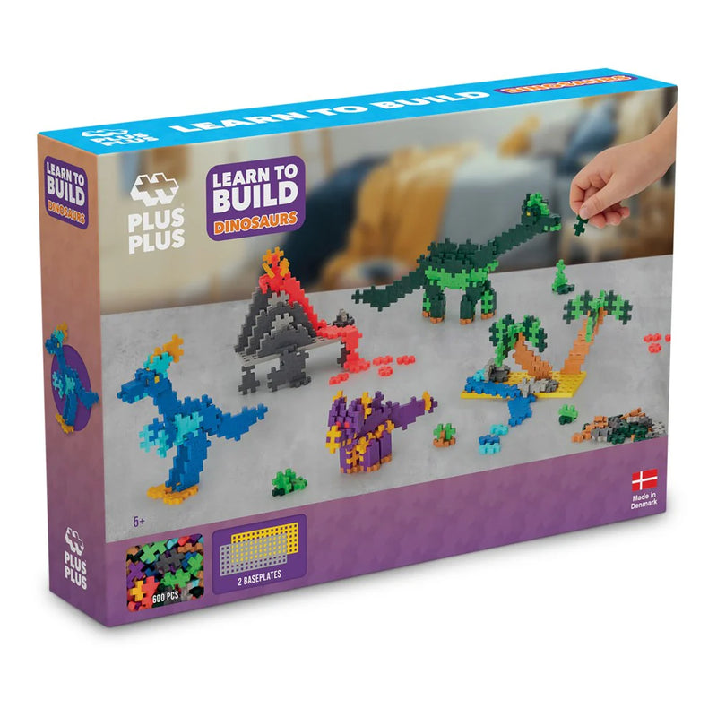 Plus Plus Learn to Build Dinosaurs Set 600pcs Building Blocks Educational Creativity Toy for 5yrs+