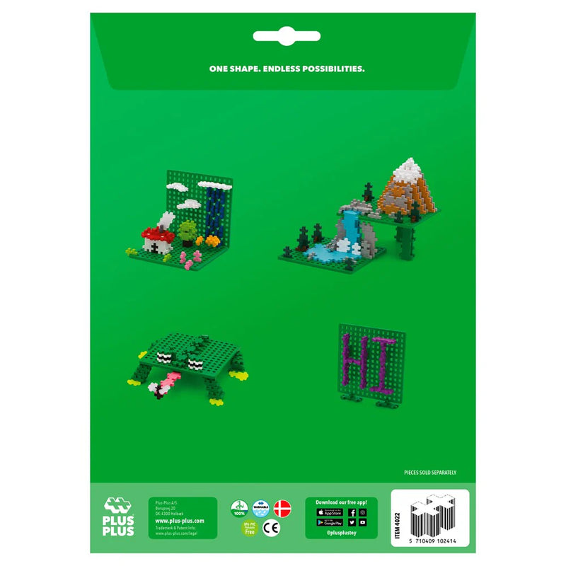 Plus Plus Baseplate Duo Green Accessory Set 2pcs Educational Creativity Toy for 4yrs+