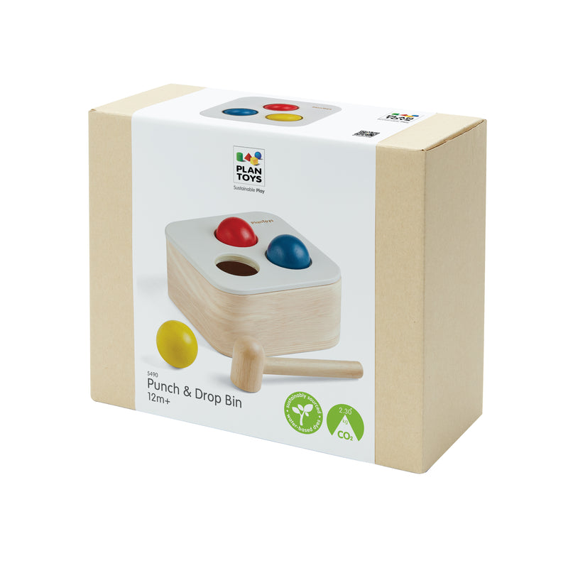 PlanToys Punch and Drop Bin Developmental Toys for Toddler 12m+