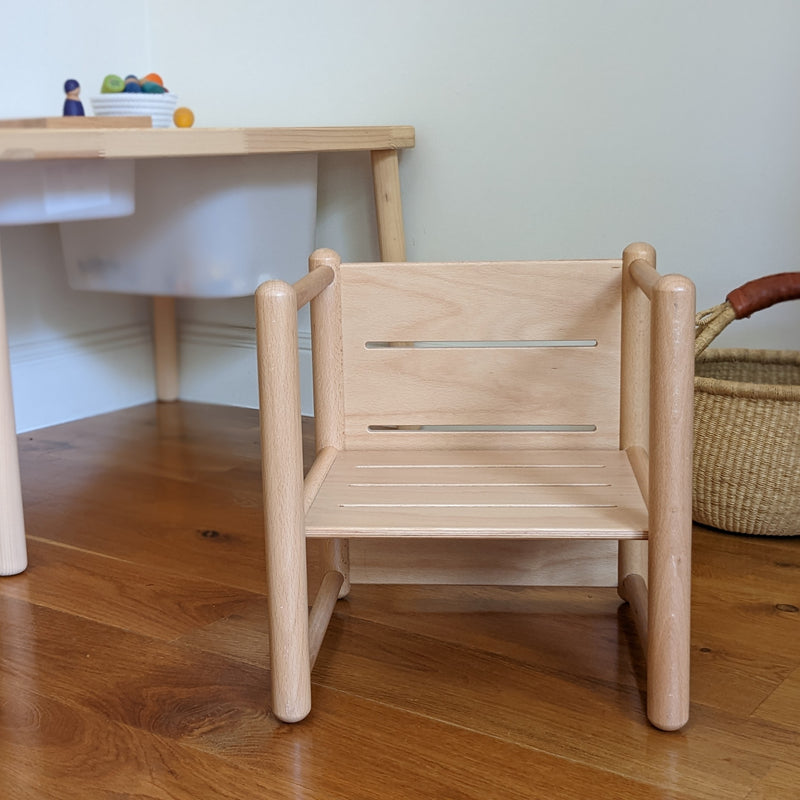 Montessori Weaning Chair 3 in 1 Wooden Cube by Gonzagarredi Montessori Italian Toddler Chair (Bulky Shipping)