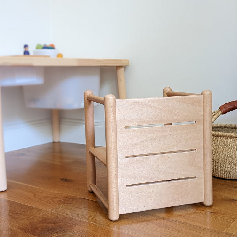 Montessori Weaning Chair 3 in 1 Wooden Cube by Gonzagarredi Montessori Italian Toddler Chair (Bulky Shipping)