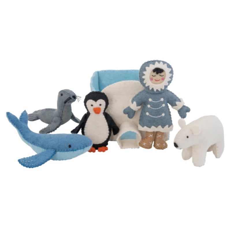 Pashom Felt Arctic Playlet 6pcs Pretend & Imaginative Play Toys CLEARANCE 3yrs+