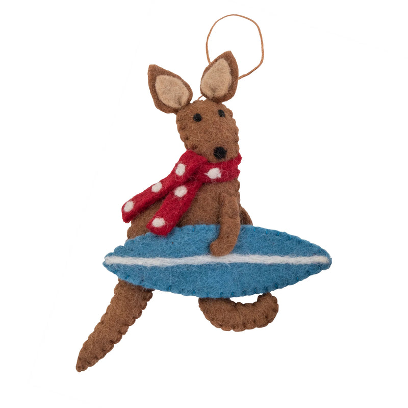 Pashom Felt Christmas Tree Decor Surfing Kangaroo Australian Animals Pretend & Imaginative Play Toys Christmas Range 3yrs+