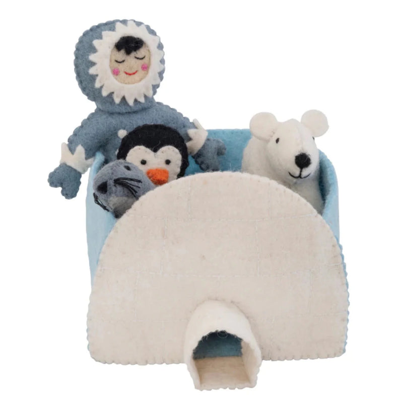 Pashom Felt Arctic Playlet 6pcs Pretend & Imaginative Play Toys CLEARANCE 3yrs+