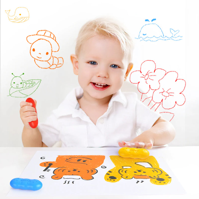 Mideer Washable Peas Beeswax Crayons 12 Colours Stationary Art and craft for kids 3yrs+