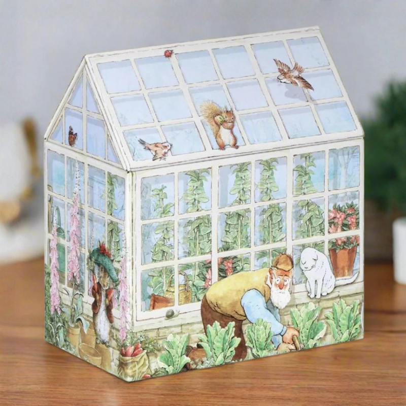 Petter Rabbit Large GreenHouse Tin with Lid 12x7.5x9.3cm (LWH) Gift Idea for 3yrs+