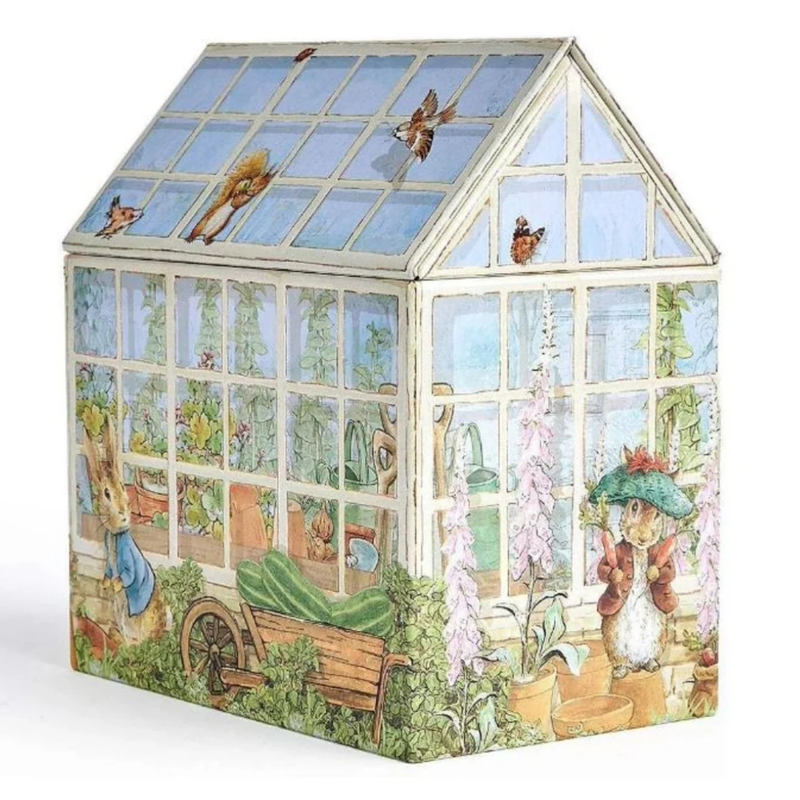 Petter Rabbit Large GreenHouse Tin with Lid 12x7.5x9.3cm (LWH) Gift Idea for 3yrs+