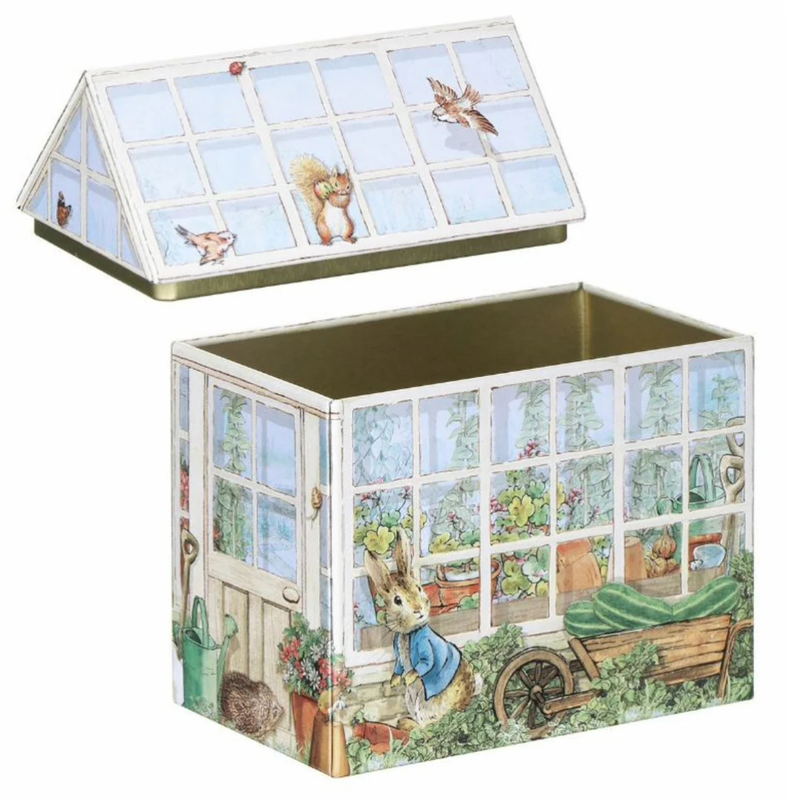 Petter Rabbit Large GreenHouse Tin with Lid 12x7.5x9.3cm (LWH) Gift Idea for 3yrs+
