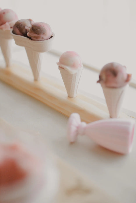 Wooden Ice Cream Cone Stand 4-Hole by Beadiebug