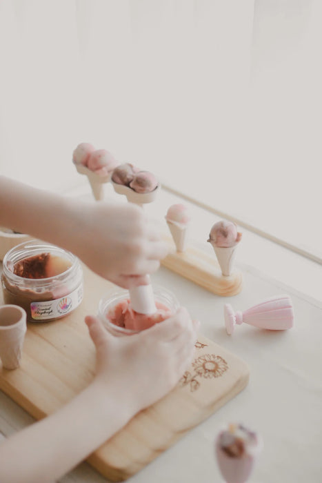 Wooden Ice Cream Cone Stand 4-Hole by Beadiebug