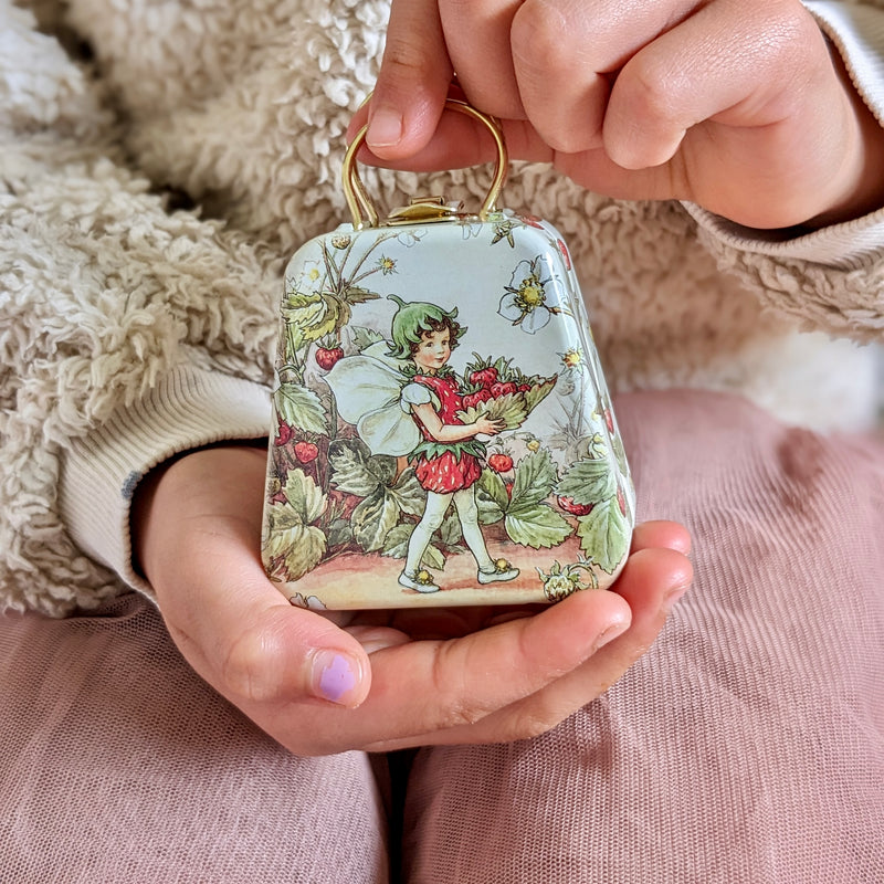Flower Fairies Mini Tin Handbag with Handle 6.5x 6.6x 3.4 (LWH) Best Seller Fairy Unicorn and Castle Theme Most Loved in Store 3yrs+