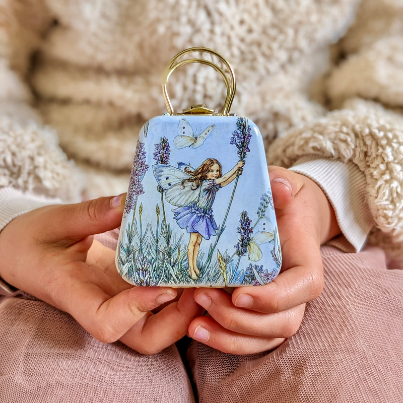 Flower Fairies Mini Tin Handbag with Handle 6.5x 6.6x 3.4 (LWH) Best Seller Fairy Unicorn and Castle Theme Most Loved in Store 3yrs+