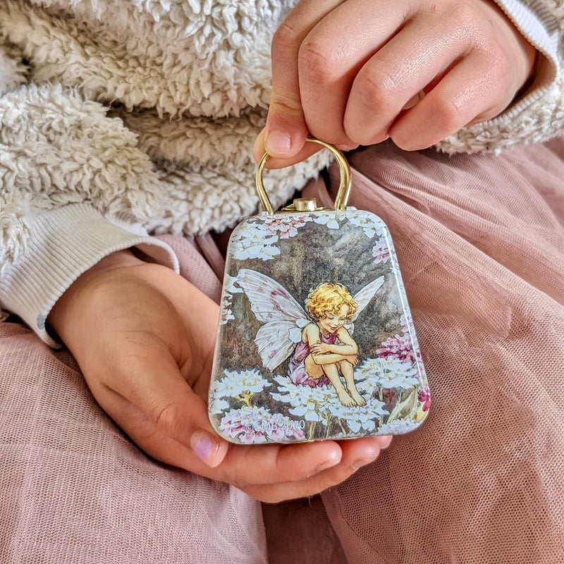 Flower Fairies Mini Tin Handbag with Handle 6.5x 6.6x 3.4 (LWH) Best Seller Fairy Unicorn and Castle Theme Most Loved in Store 3yrs+