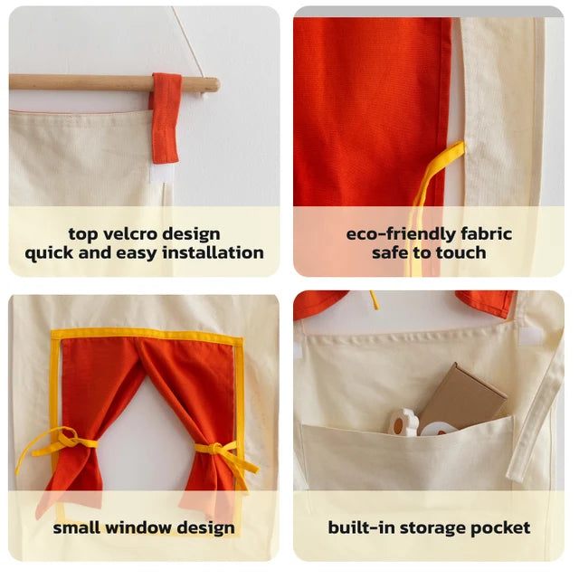 Play Curtain Red Climbing Gym Furniture Accessories by Avdar Toys 12m+