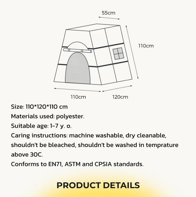 Play Tent Cover 110x120x110cm Climbing Gym Accessories by Avdar Toys Kids Furniture 12m+
