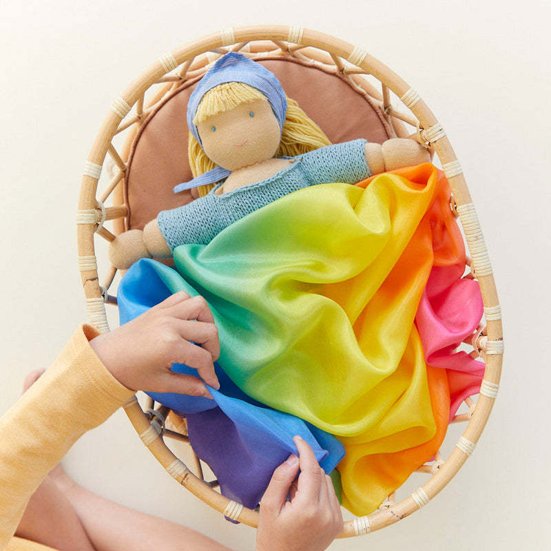 Sarah’s Silks Rainbow Enchanted Playsilks 100% Silk Natural Waldorf Toys 3yrs+ Best Seller